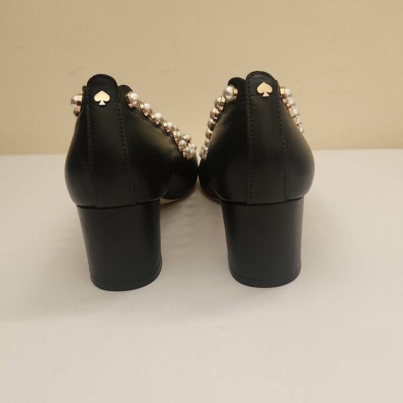 Kate Spade New York, Maeve Pearl Trimmed Black Low Heel, NEW, 8.5 - Picture 5 of 7